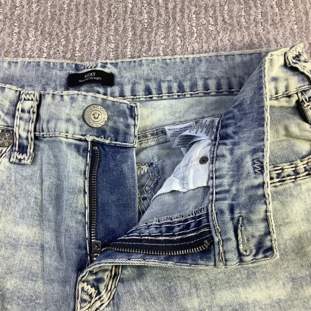 True‎ Religion Ricky Super QT NF Relaxed Straight Jeans Light Wash 36 x 32.5 NWT